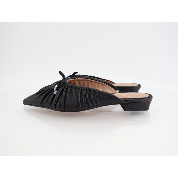 Sam Edelman Julia Pump Mule Size 7M Black Leather Ruched Pointed Flat - Picture 5 of 11